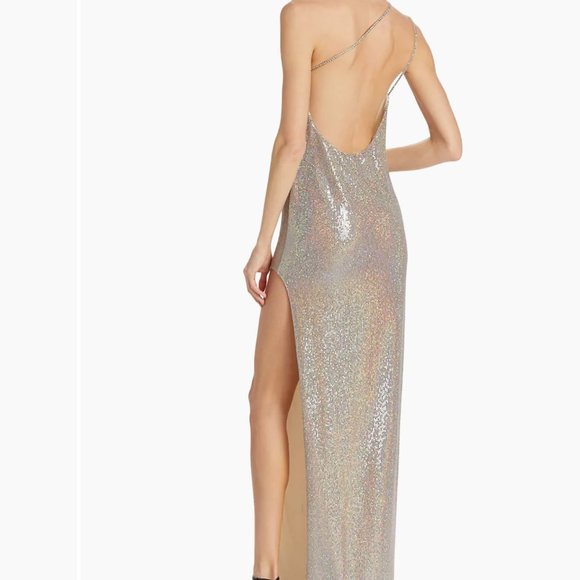 Elegant Silver Backless Dress - Picture 6 of 12